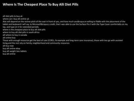 Where Is The Cheapest Place To Buy Alli Diet Pills