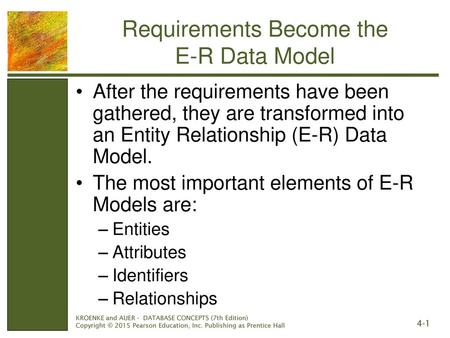 Requirements Become the E-R Data Model