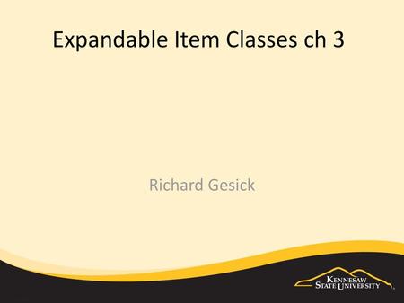 Expandable Item Classes ch 3