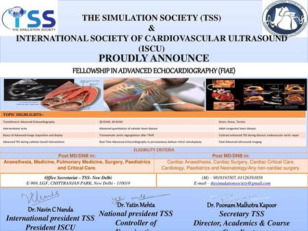 FELLOWSHIP IN ADVANCED ECHOCARDIOGRAPHY (FIAE)