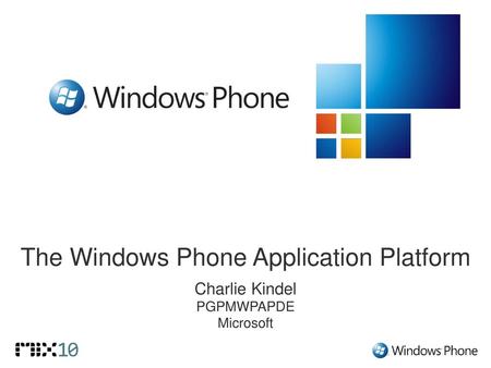 The Windows Phone Application Platform