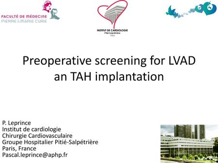 Preoperative screening for LVAD an TAH implantation