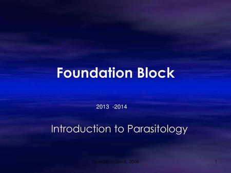 Introduction to Parasitology