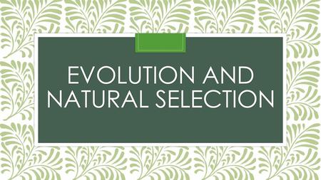 Evolution and Natural Selection