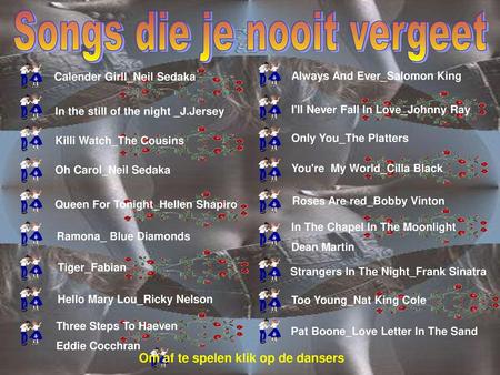 Songs die je nooit vergeet