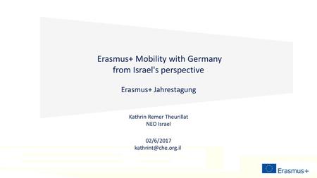 Erasmus+ Mobility with Germany from Israel's perspective