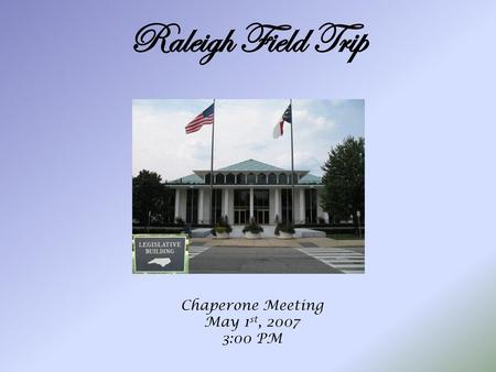 Chaperone Meeting May 1st, :00 PM