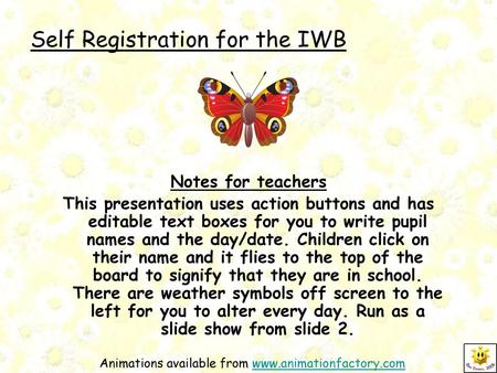 Self Registration for the IWB