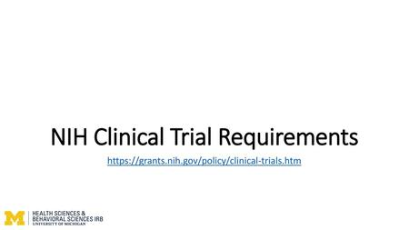 NIH Clinical Trial Requirements