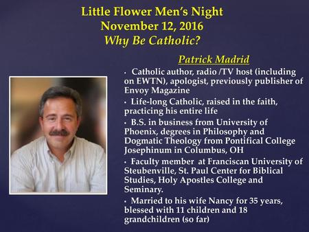 Little Flower Men’s Night