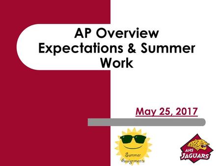 AP Overview Expectations & Summer Work