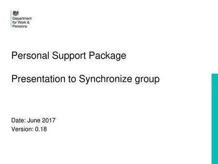 Personal Support Package Presentation to Synchronize group