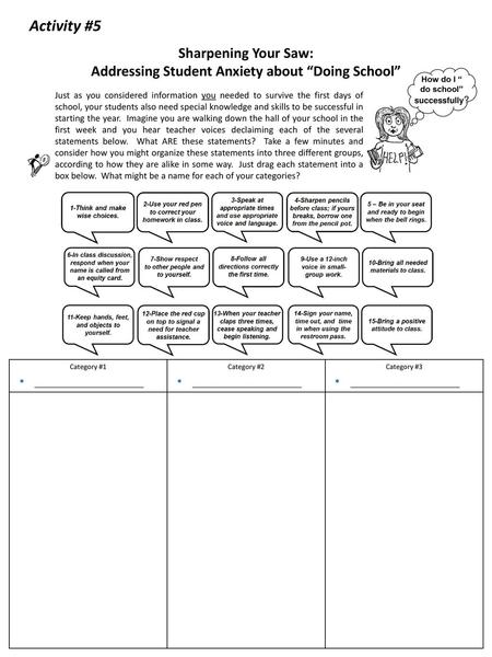 Activity #5 Sharpening Your Saw: