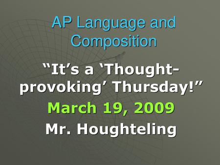 AP Language and Composition