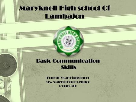 Maryknoll High school Of Lambajon