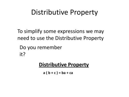 Distributive Property