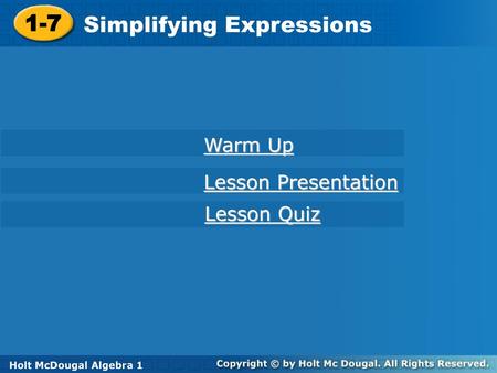 Simplifying Expressions