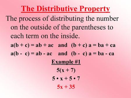 The Distributive Property