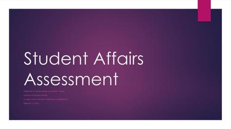 Student Affairs Assessment