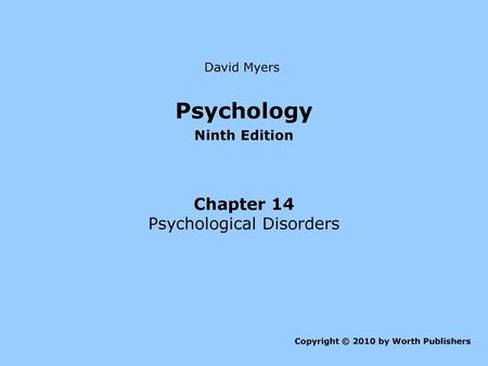 Psychological Disorders