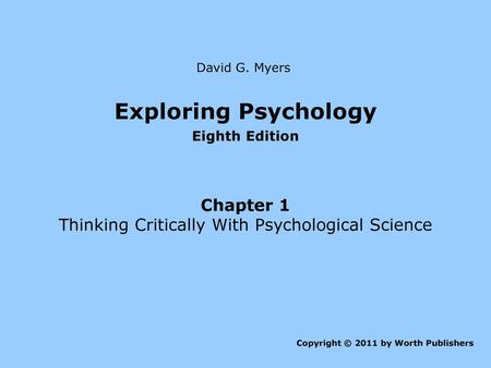 Thinking Critically With Psychological Science