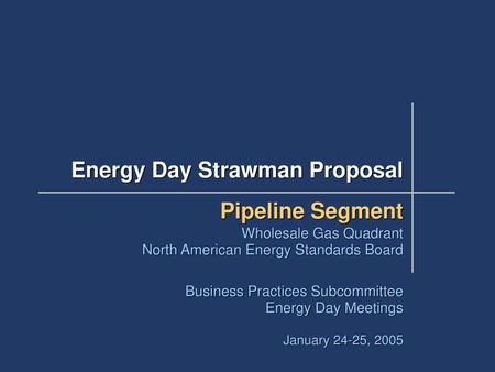 Energy Day Strawman Proposal