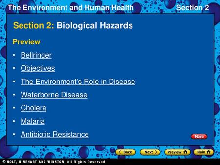 Section 2: Biological Hazards