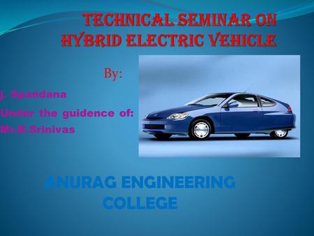 Technical seminar on hybrid electric vehicle