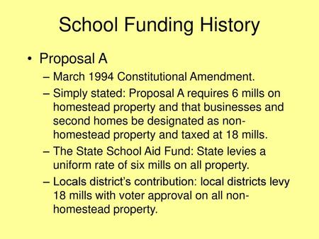 School Funding History