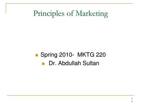 Principles of Marketing