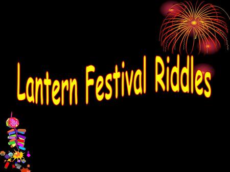 Lantern Festival Riddles