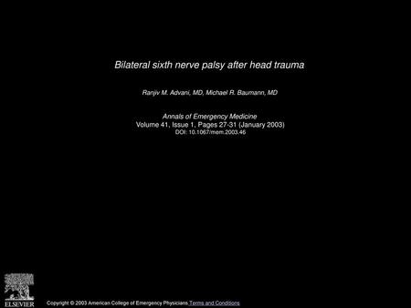 Bilateral sixth nerve palsy after head trauma