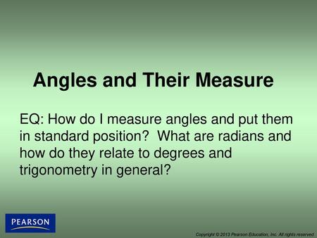 Angles and Their Measure