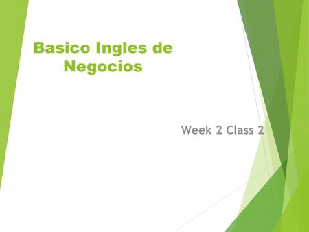 Basico Ingles de Negocios