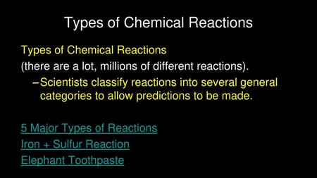 Types of Chemical Reactions