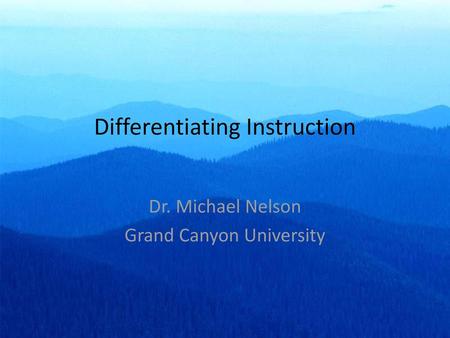 Differentiating Instruction