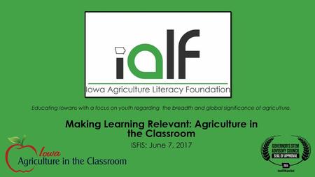 Making Learning Relevant: Agriculture in the Classroom