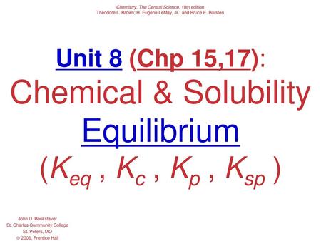 Chemistry, The Central Science, 10th edition