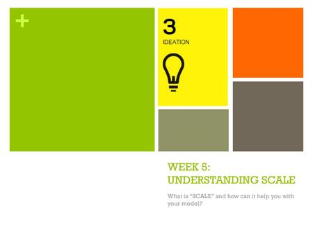 WEEK 5: UNDERSTANDING SCALE