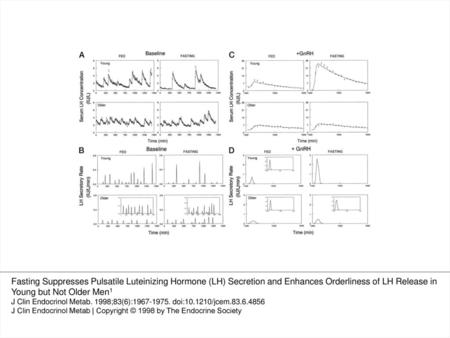 Figure 1. Illustrative 24-h serum LH concentration (IRMA) profiles and calculated LH secretory rates as determined by deconvolution analysis in one healthy.