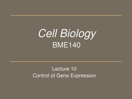 Control of Gene Expression