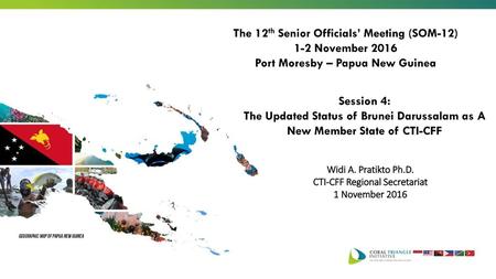 The 12th Senior Officials’ Meeting (SOM-12) 1-2 November 2016