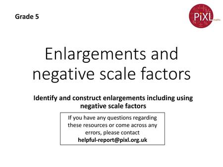 Enlargements and negative scale factors