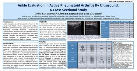 Patient with ankle affection Individual US findings