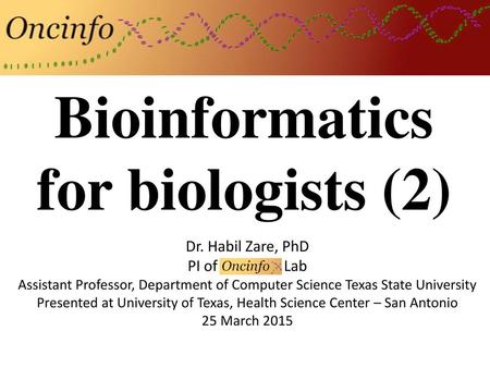 Bioinformatics for biologists (2)