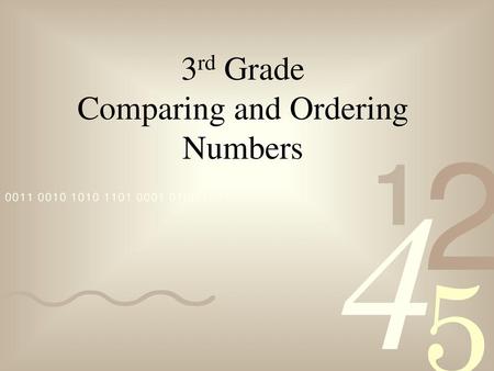 3rd Grade Comparing and Ordering Numbers