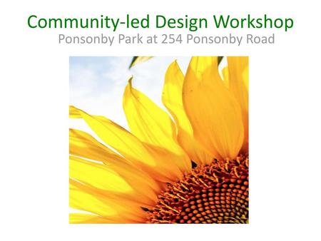 Community-led Design Workshop