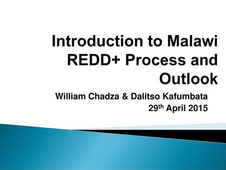 Introduction to Malawi REDD+ Process and Outlook