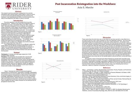 Post Incarceration Reintegration into the Workforce