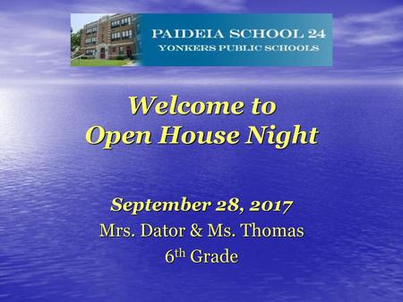 Welcome to Open House Night